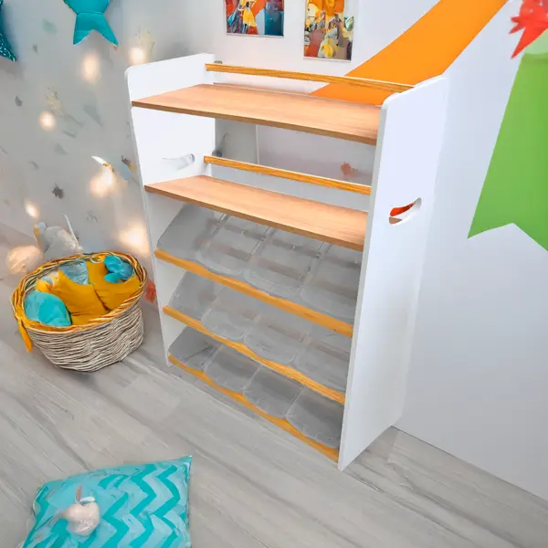 🧸 Juguetero COREVA GIGA (16 Contenedores, 2 Repisas Superiores, 120 cm de Alto