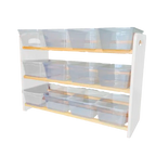 Juguetero COREVA chico blanco | 12 contenedores plásticos | Estilo Montessori moderno