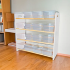 Juguetero COREVA grande blanco | 16 contenedores | Organizador Montessori de gran capacidad