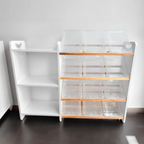 🧸 Juguetero COREVA con 3 Repisas Laterales (12 contenedores, blanco)