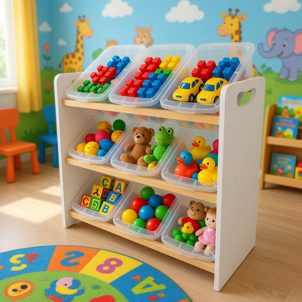 Juguetero COREVA Nano | 9 contenedores | Organizador Montessori compacto