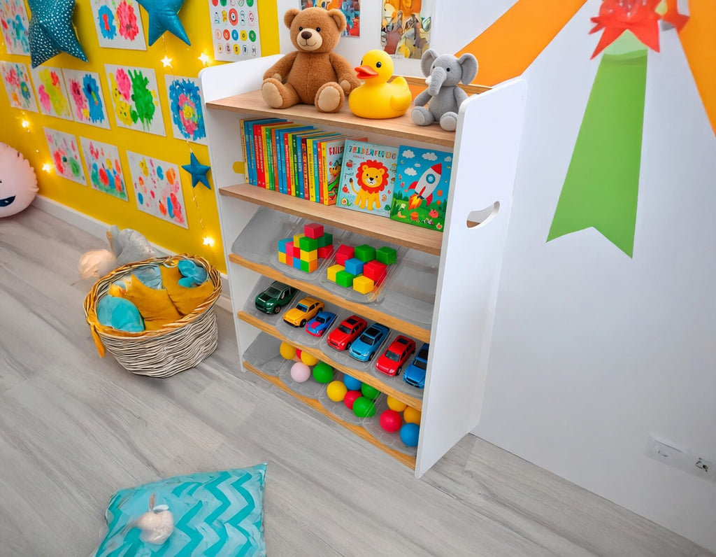 🧸 Juguetero COREVA GIGA (12 Contenedores, 2 Repisas Superiores, 120 cm de Alto