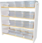 Juguetero COREVA grande blanco | 16 contenedores | Organizador Montessori de gran capacidad