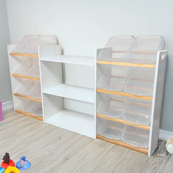 🧸 Juguetero COREVA Grande con 3 Repisas Centrales (16 Contenedores)