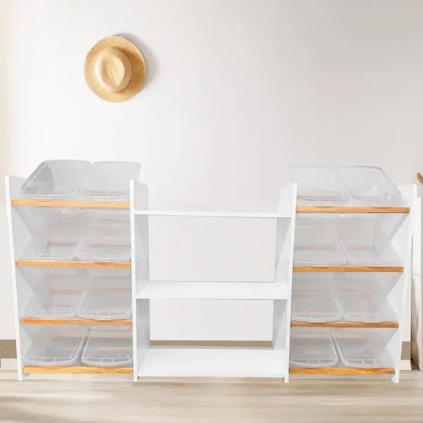 🧸 Juguetero COREVA Grande con 3 Repisas Centrales (16 Contenedores)