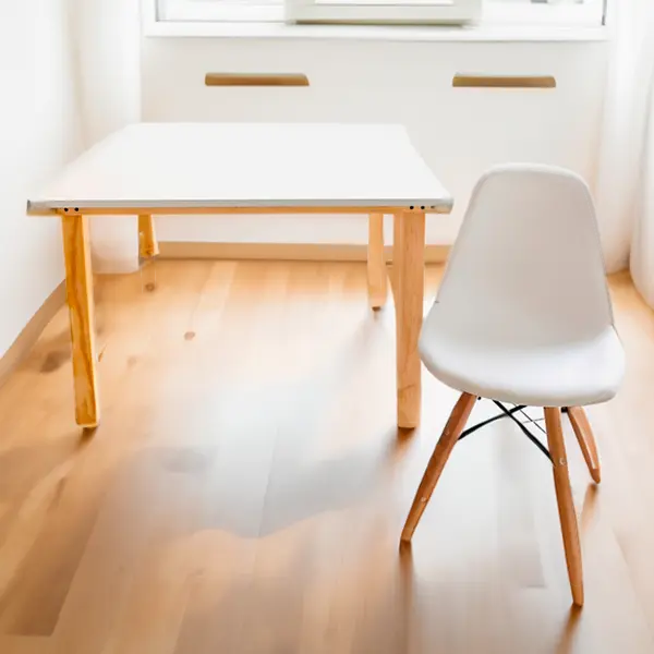 Set Infantil COREVA — Mesa Montessori + 4 Sillas Eames Pastel