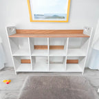 Mueble organizador de 8 cubos COREVA | Diseño moderno en MDF blanco y okume