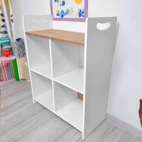 Organizador de 4 cubos con repisa superior COREVA | Mueble organizador infantil y decorativo