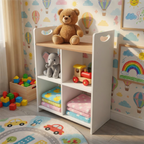 Organizador de 4 cubos con repisa superior COREVA | Mueble organizador infantil y decorativo